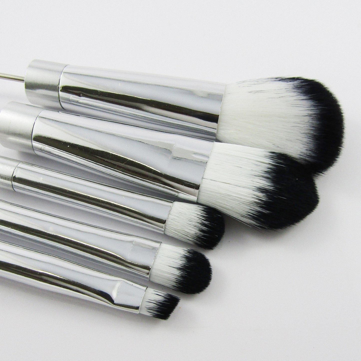 Blank DIY Beadable Makeup Brush Set 16cm Silver 5pcs/set