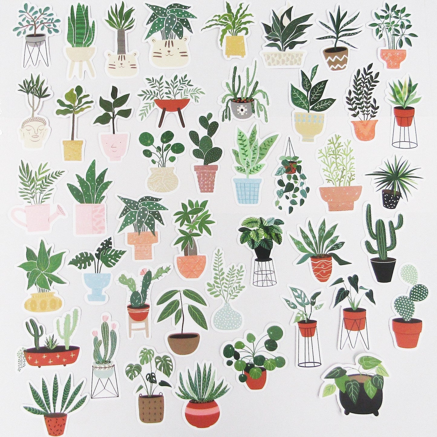 44pcs PVC Potted Plants Sticker Bundle Scrapbooking Cards Junk Journal & More