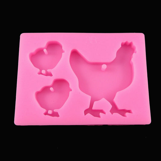 Chicken & Chick Earring Necklace Pendant Silicone Mould UV or Epoxy Resin