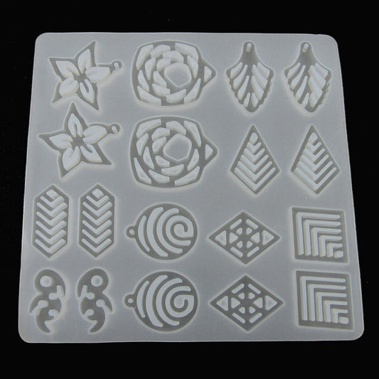 Mixed Earring Pairs Pendant Silicone Mould UV or Epoxy Resin