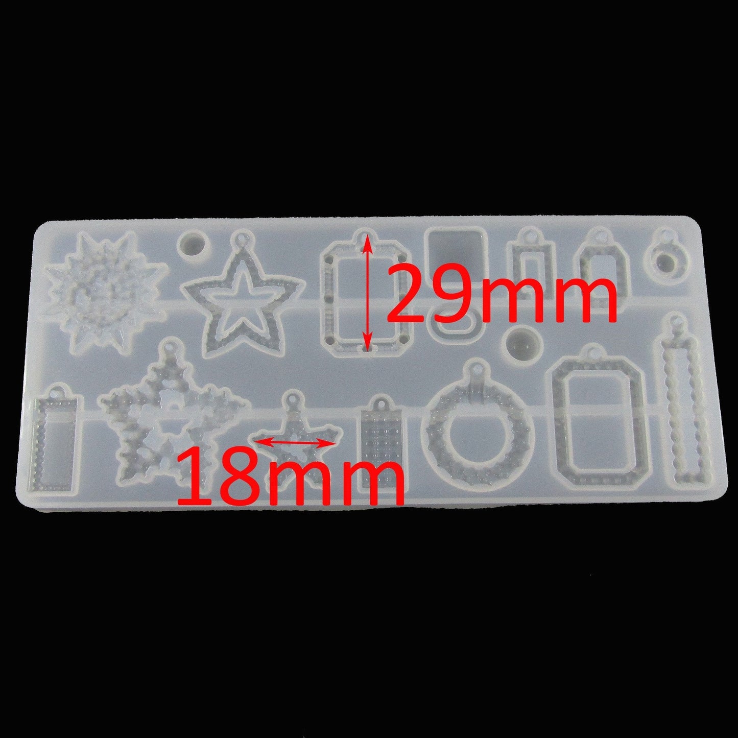 Mixed Fine Pendant Shapes Silicone Mould UV or Epoxy Resin