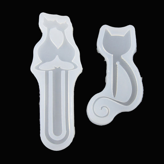 2pcs Cat Couple Bookmark Silicone Mould Set UV or Epoxy Resin