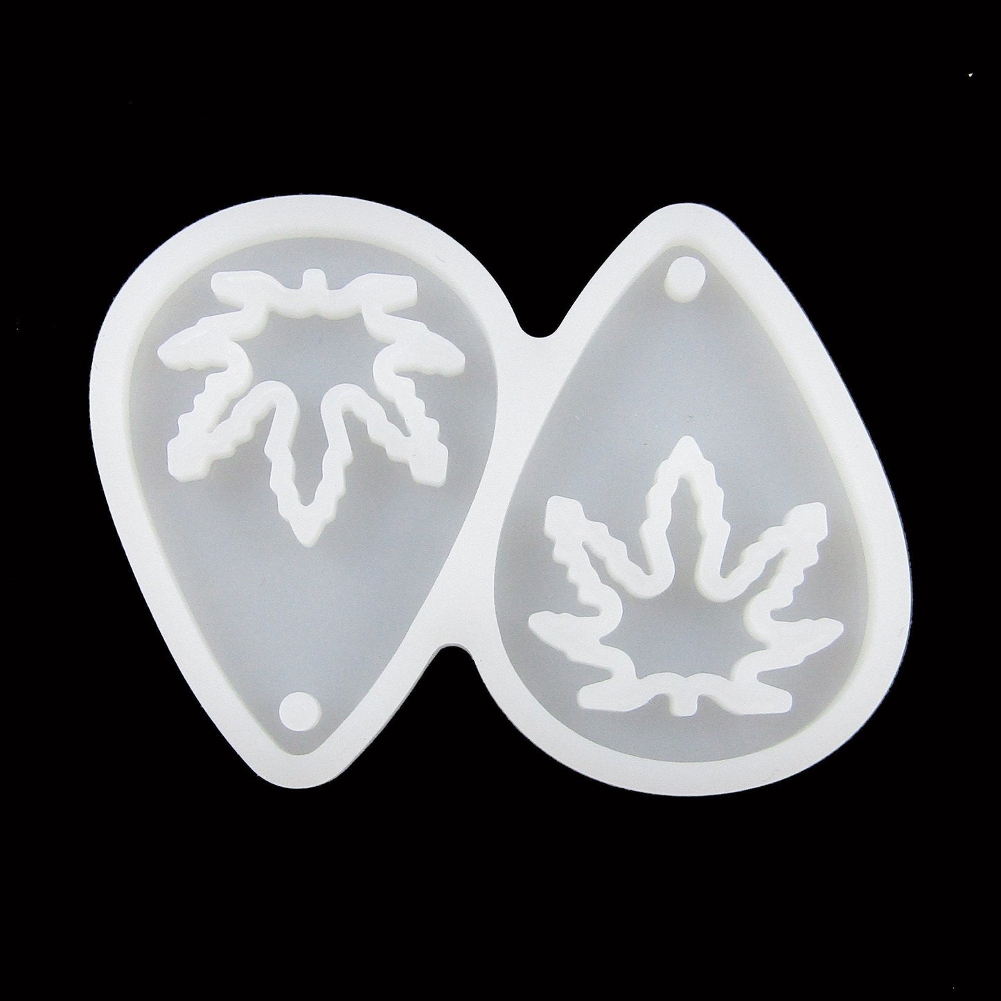 Teardrop Hollow Hemp Leaf Pendant Earring Silicone Moulds for Epoxy Resin