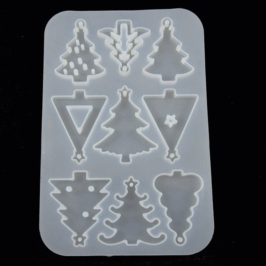 Christmas Tree Pendants Earrings Silicone Mould UV or Epoxy Resin