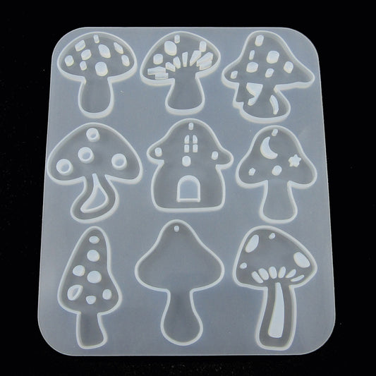 Toadstool Mushroom Pendants Earring Silicone Mould UV or Epoxy Resin