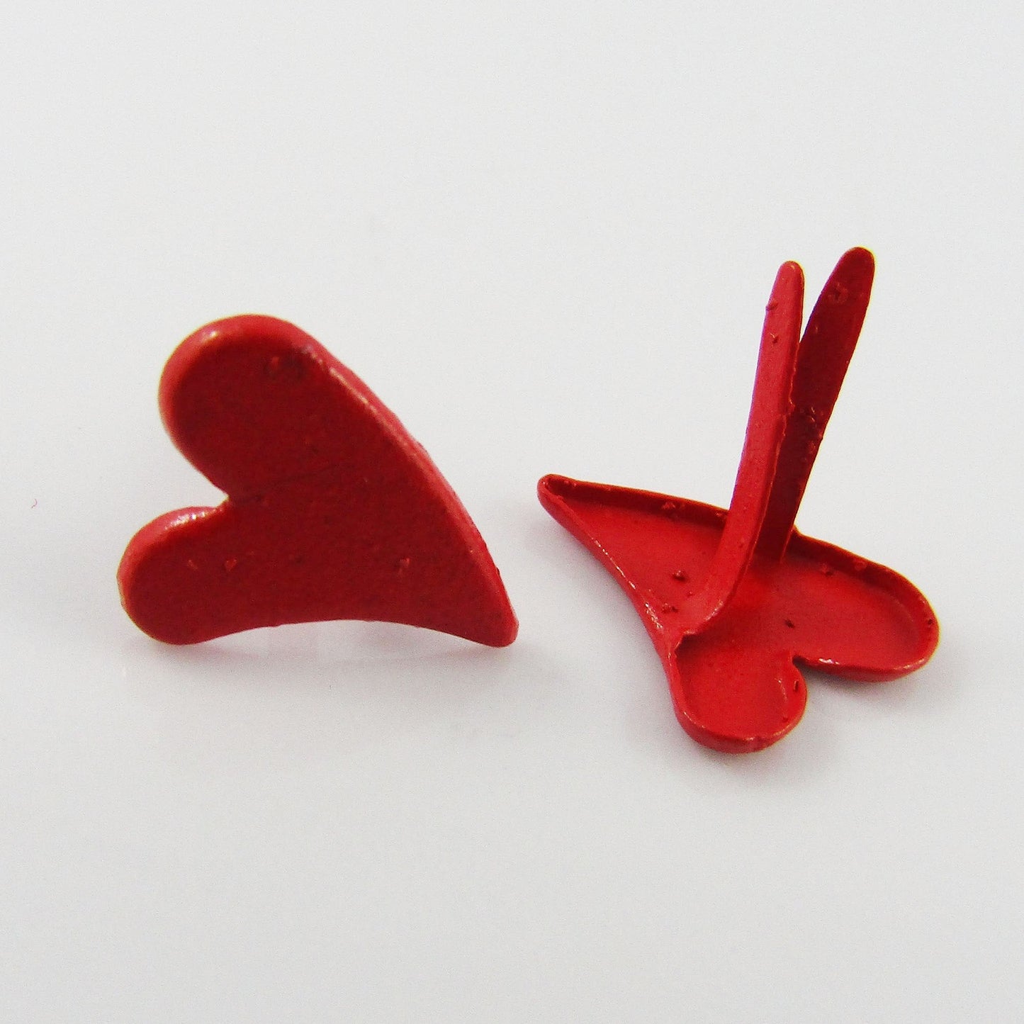 20pcs Alloy Red Love Heart Brads 12x11mm Scrapbooking Card Making