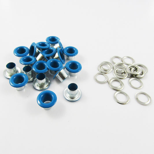 50pcs Blue Eyelet Finding 10mm Hole 5mm Craft Cards Junk Journals etc