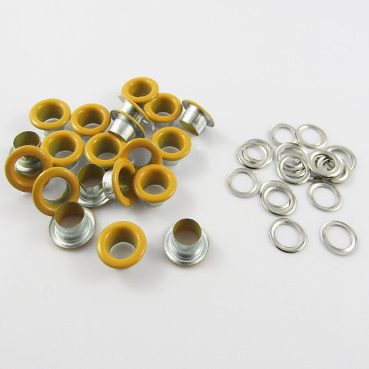 50pcs Yellow Eyelet Finding 10.5mm Hole 6mm Craft Cards Junk Journals etc