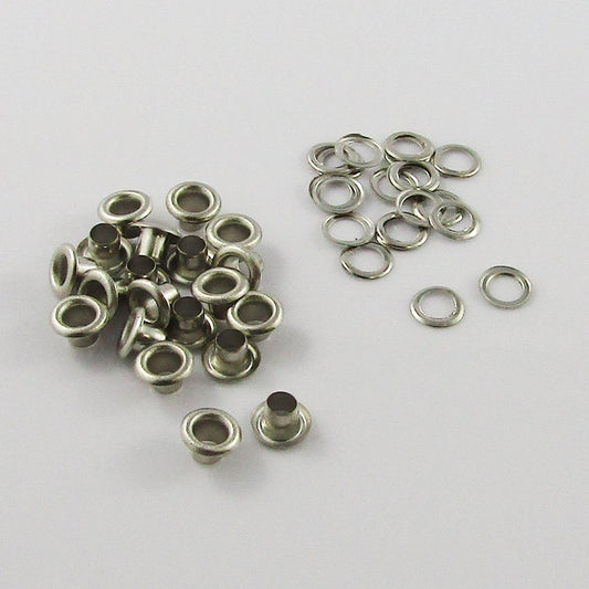 50pcs Silver Tone Eyelet Finding 6mm Hole 3mm Iron Craft Cards Junk Journals etc