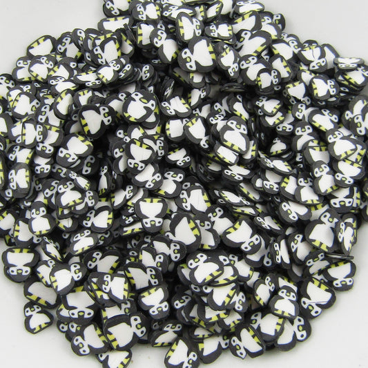 20g Black & White Penguin Polymer Clay Wafer Sprinkles Resin Mix-in Shaker Cards