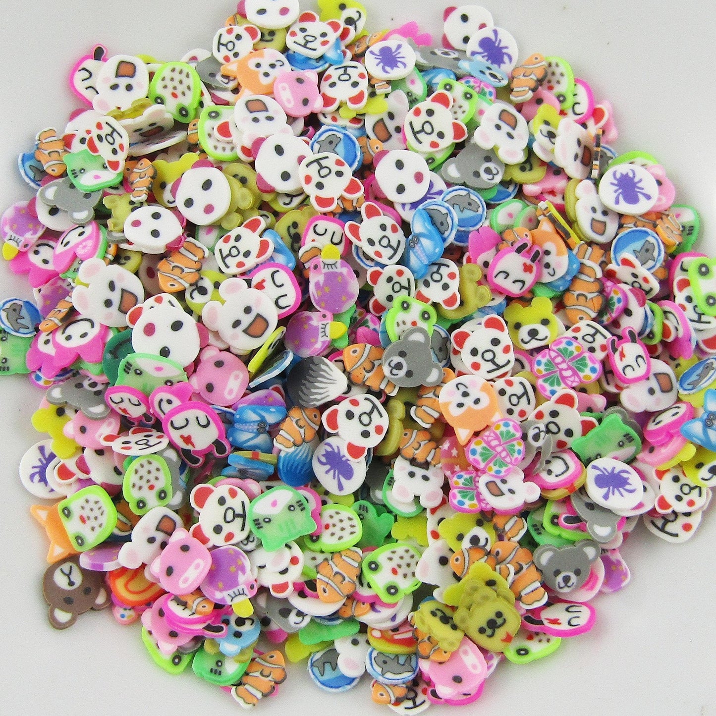 20g Mixed Animal Colorful Polymer Clay Wafer Sprinkles Resin Mix-in Shaker Cards