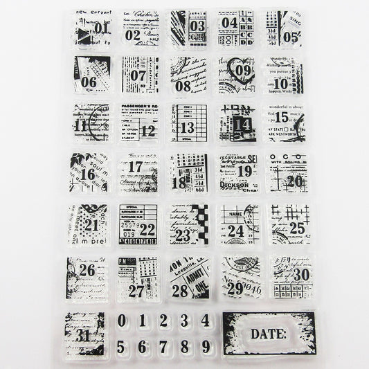 Ticket Postcard Numbers Clear Stamp Sheet Silicone Journal Scrapbook Cards