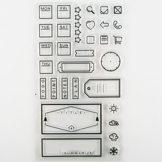 Journaling Diary Planner Clear Stamp Silicone Rubber Scrapbooking Card Making