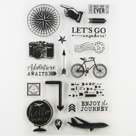 Let's Go Holiday Travel Clear Stamp Silicone Rubber Scrapbooking Card Making