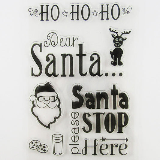 Santa Stop Here Christmas Clear Stamp Silicone Rubber Scrapbooking Card Making