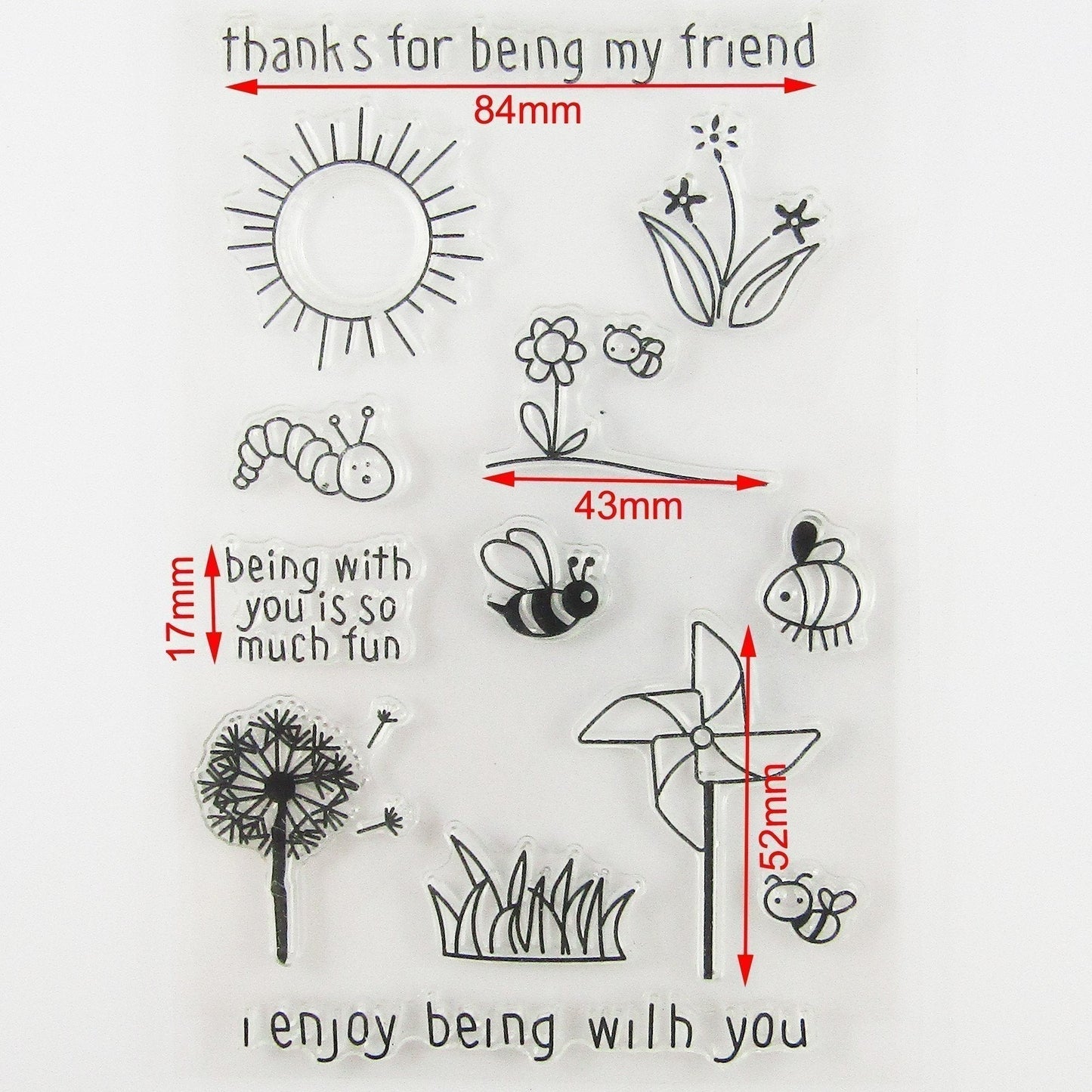 Thanks for Being my Friend Clear Stamp Silicone Rubber Scrapbooking Card Making