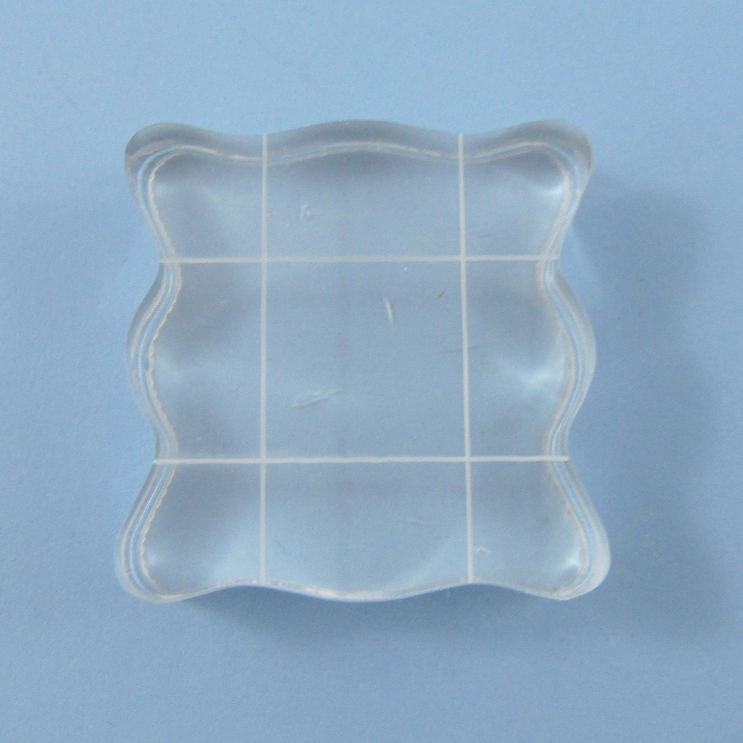 MINI Square Acrylic Clear Stamp Block with Grid Lines for Silicone Stamps 24mm