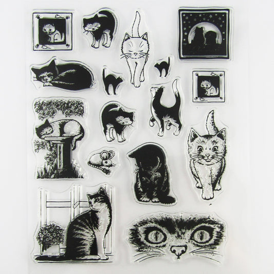 Cats Clear Stamp Silicone Rubber Scrapbooking Card Making