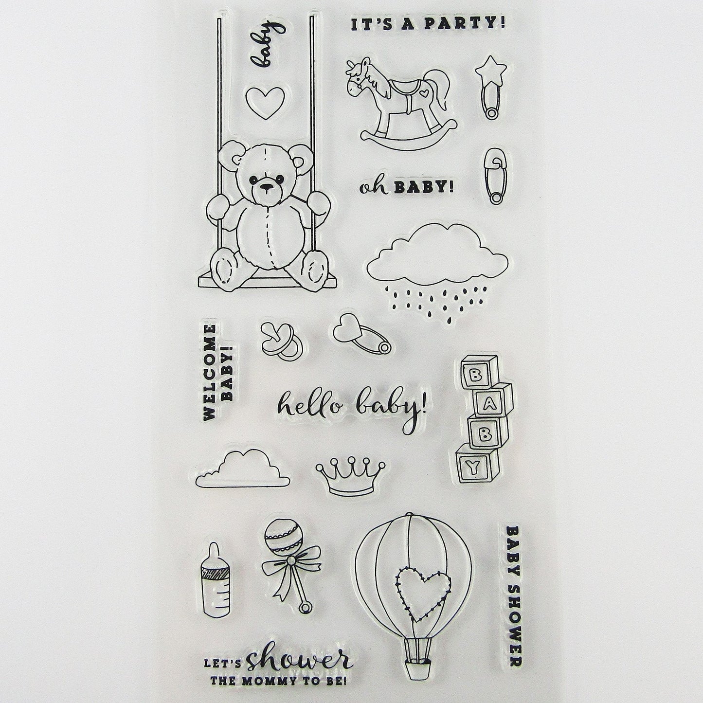 Baby Shower Clear Stamp Silicone Rubber Scrapbooking Card Making