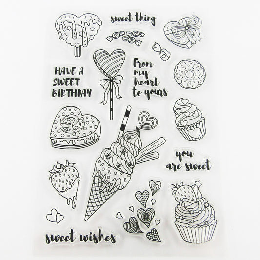 Sweet Thing Sweet Treats Clear Stamp Sheet Silicone Rubber Card Making etc