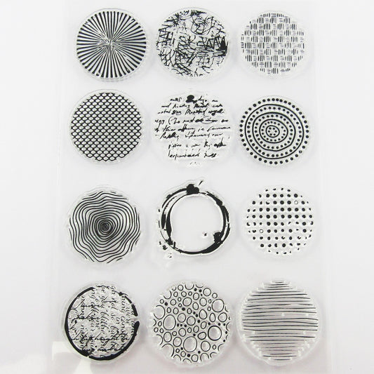 Round Accent Backgrounds Clear Stamp Sheet Silicone Journal Scrapbook Cards