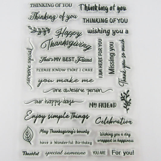 Thinking of You Messages Clear Stamp Sheet Silicone Journal Scrapbook Cards