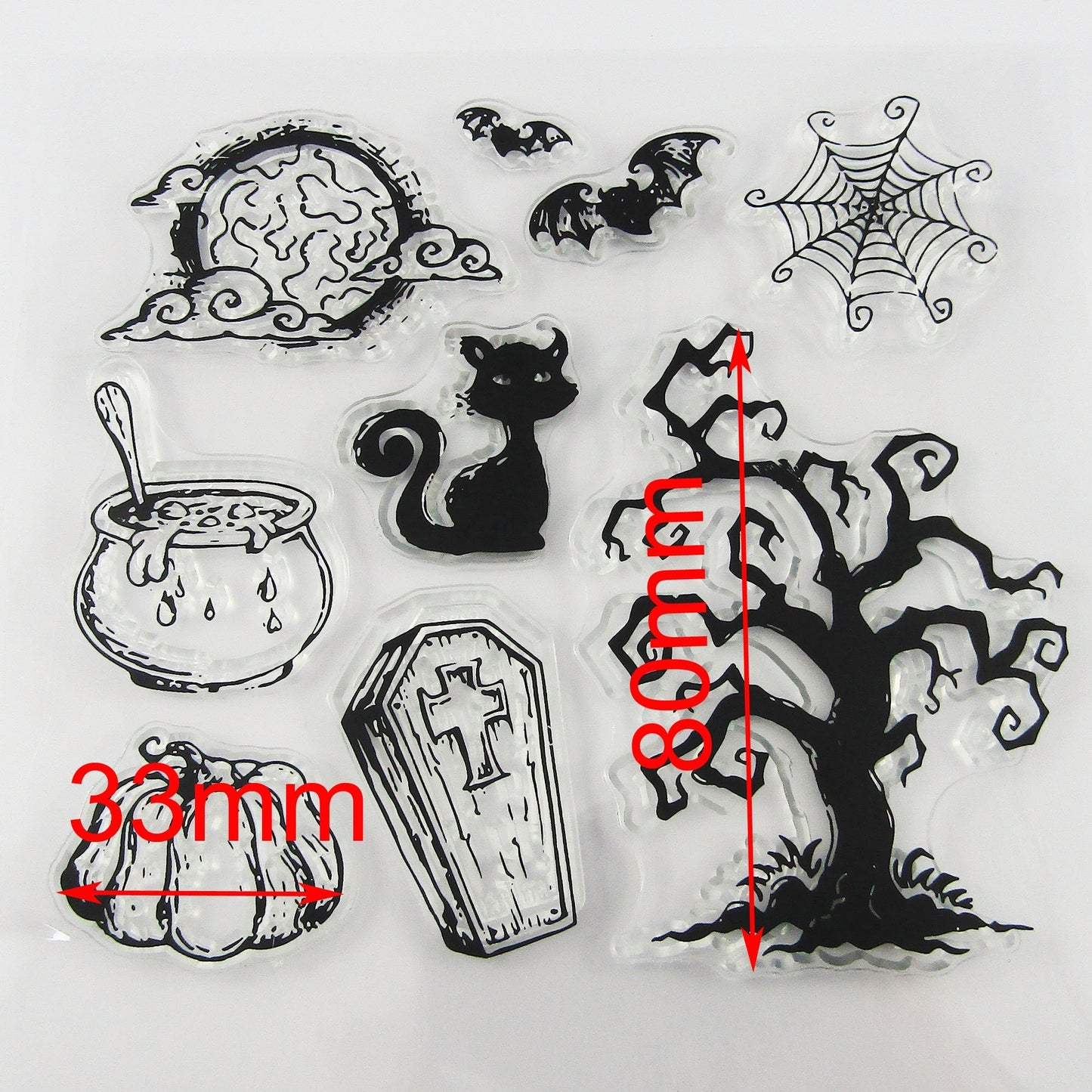 Halloween Spooky Garden Clear Stamp Sheet Silicone Journal Scrapbook Cards