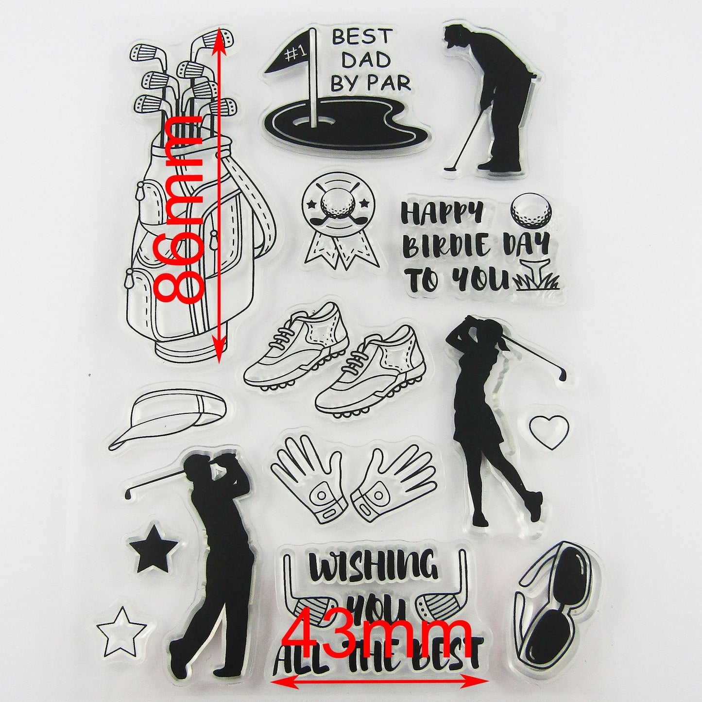 Birthday Golf Dad Clear Stamp Sheet Silicone Journal Scrapbook Cards