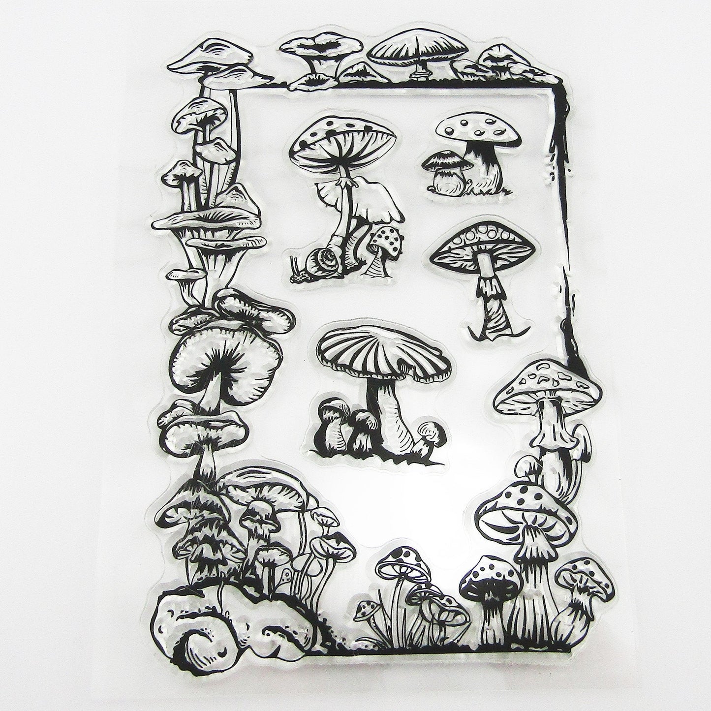 Toadstool Mushroom Frame Clear Stamp Sheet Silicone Journal Scrapbook Cards