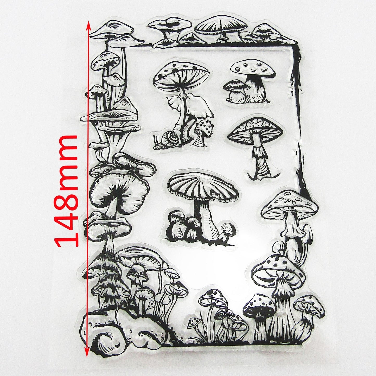 Toadstool Mushroom Frame Clear Stamp Sheet Silicone Journal Scrapbook Cards