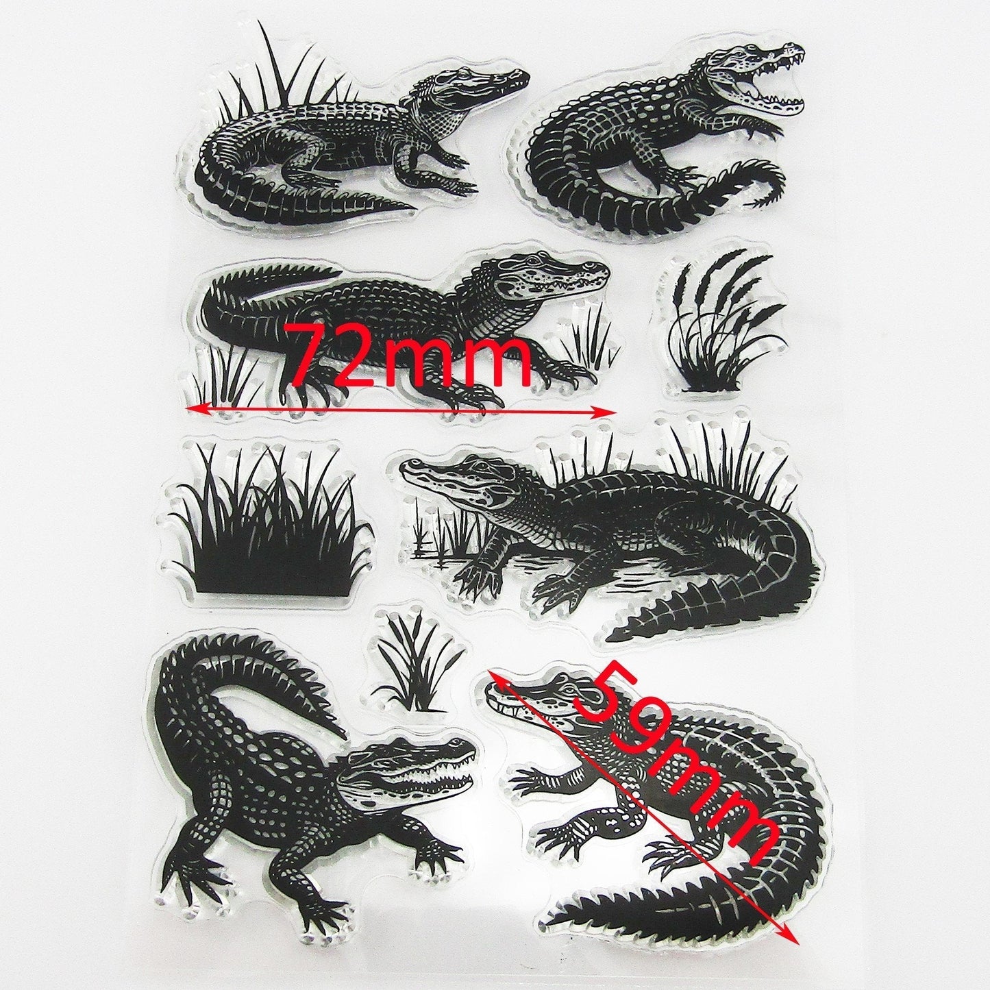 Crocodile Alligator Clear Stamp Sheet Silicone Journal Scrapbook Cards