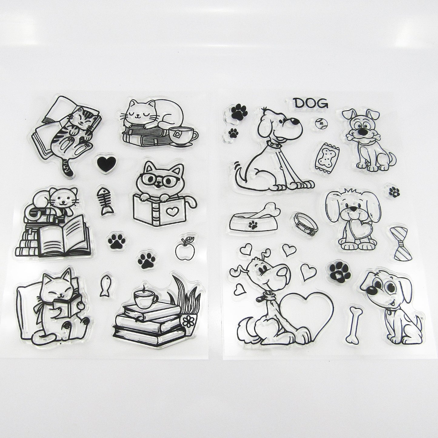 Cats & Dogs Clear Stamp Sheets Set Silicone Journal Scrapbook Cards