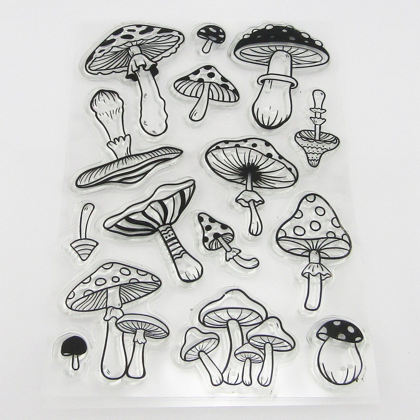 Toadstool & Mushrooms Clear Stamp Sheet Silicone Journal Scrapbook Cards