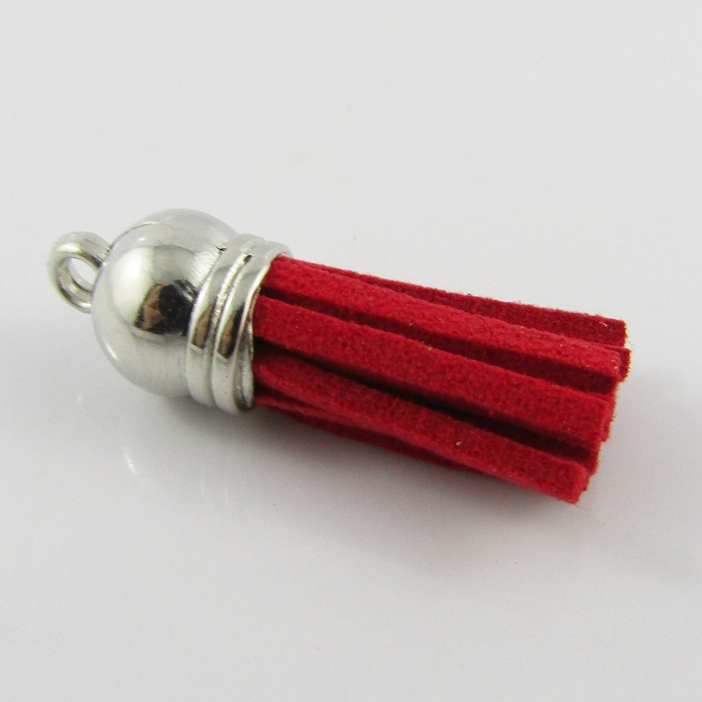 10pce Faux Suede Tassel 35-37mm CCB Acrylic Cap Cherry Colour Accessory