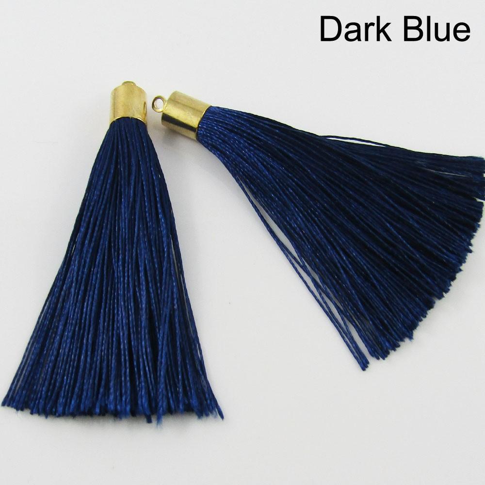 10pce Silky Polyester Tassel with Gold Alloy Cap 60mm Pick Colour Earrings etc