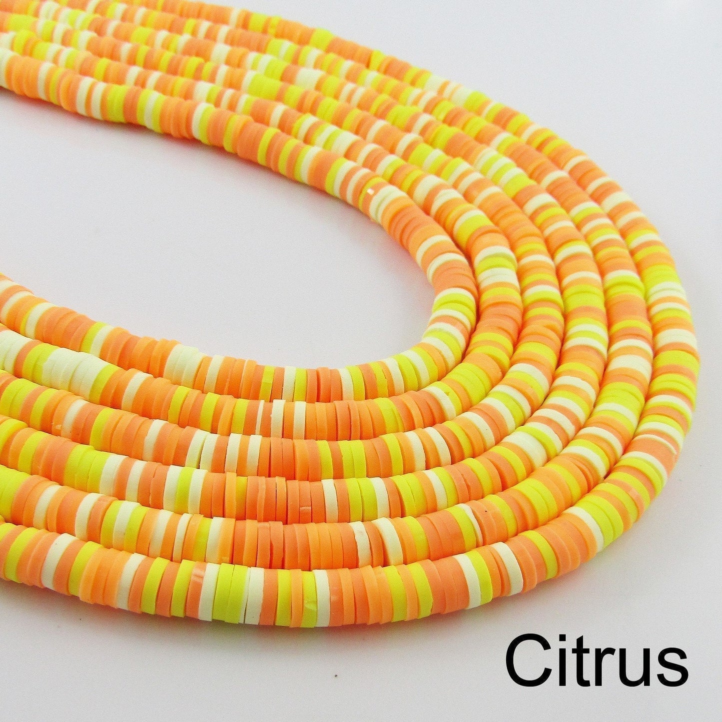 One Strand 330pcs Wafer Disc Citrus Polymer Clay Beads Katsuki Bead 6mm