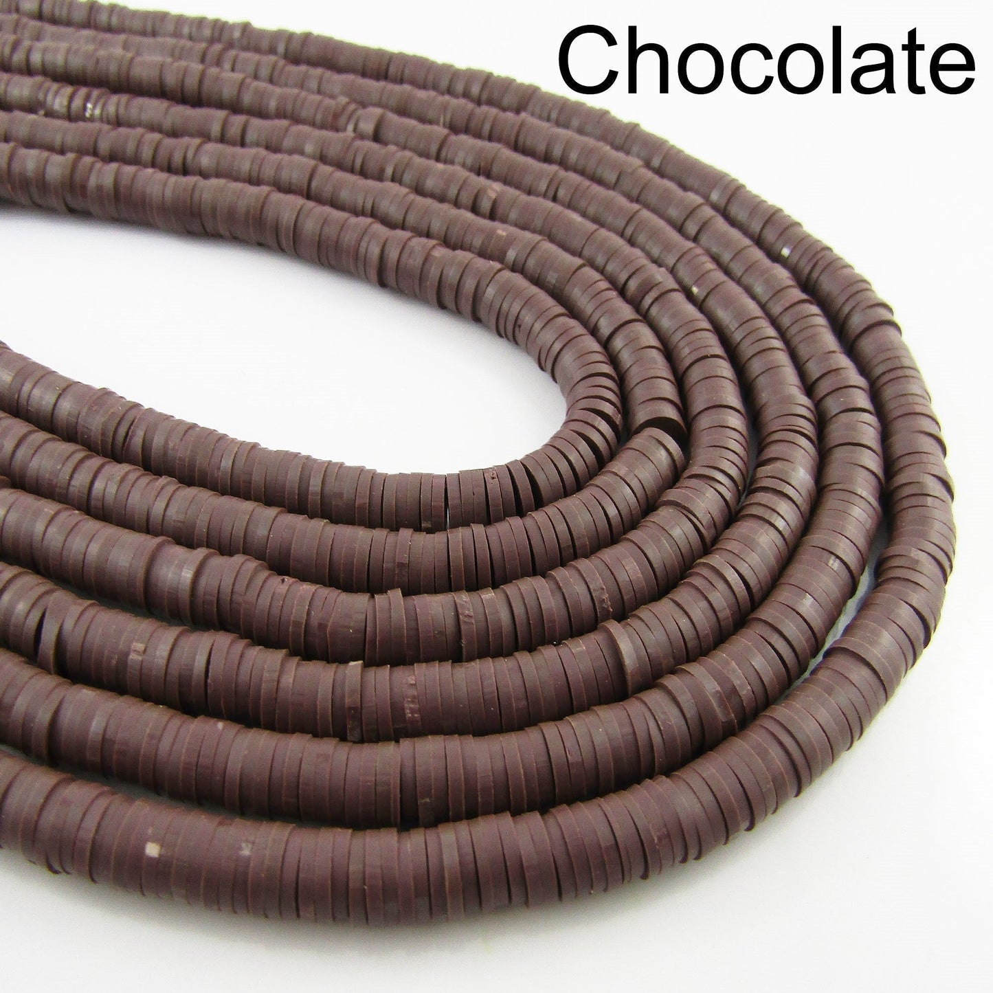 One Strand 330pcs Wafer Disc Chocolate Polymer Clay Beads Katsuki Bead 6mm