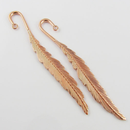 Bulk Feather Bookmark 114mm Rose Gold Suit Beading Qty 1,5 or 10