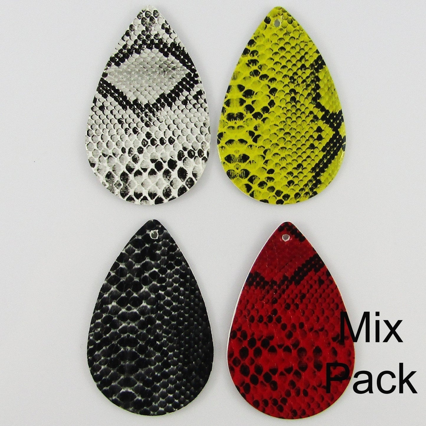 Bulk Snake Skin Charm Pendant Teardrop PU Leather Select Colour