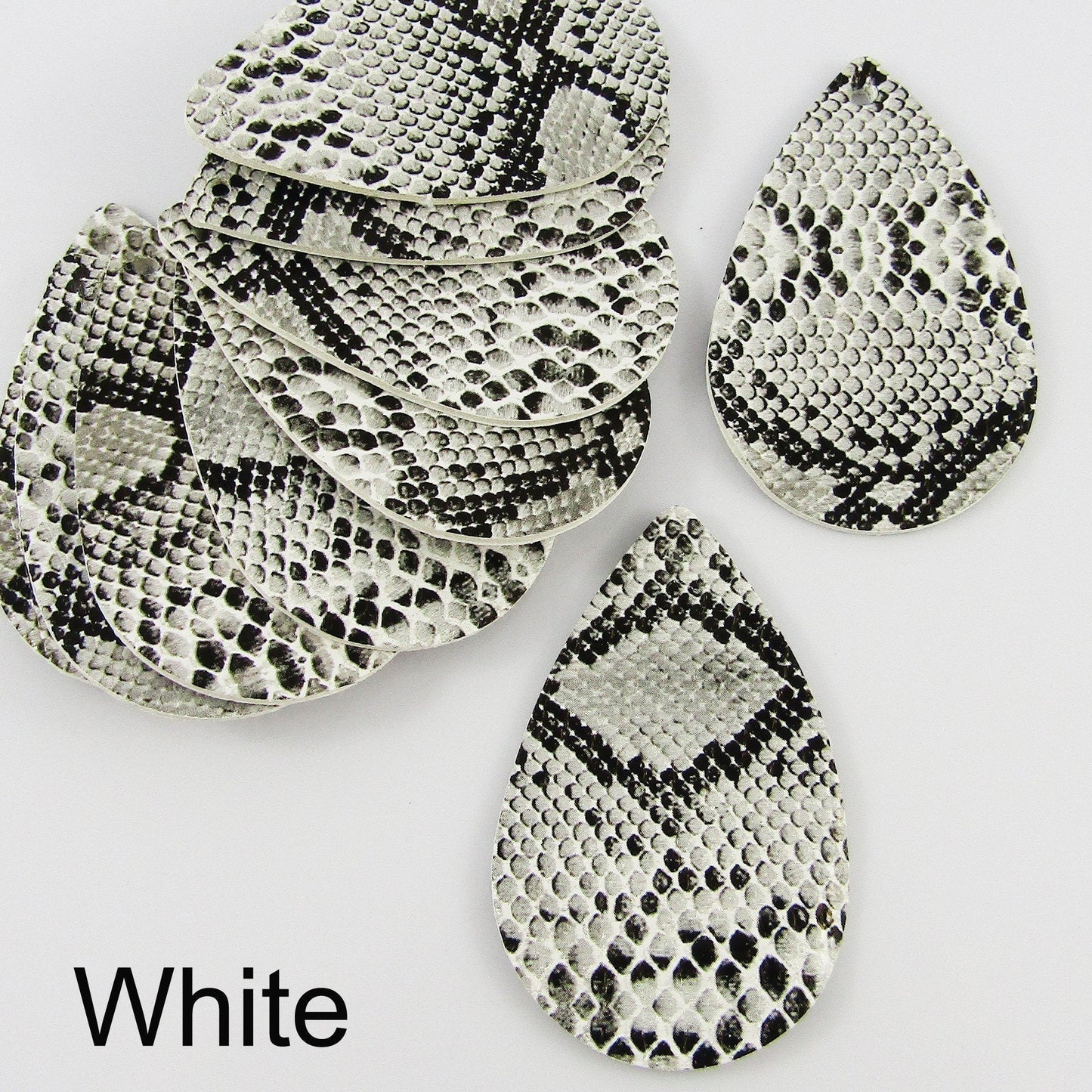 Bulk Snake Skin Charm Pendant Teardrop PU Leather Select Colour