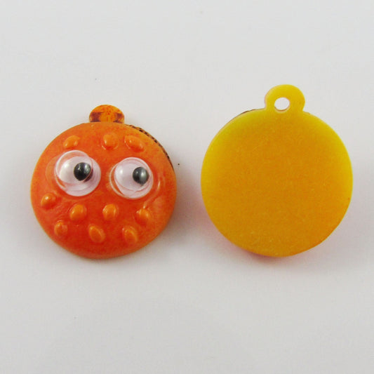 10pcs Goggle Eye Burger Charm Pendant Junk Food ACRYLIC 19x17mm