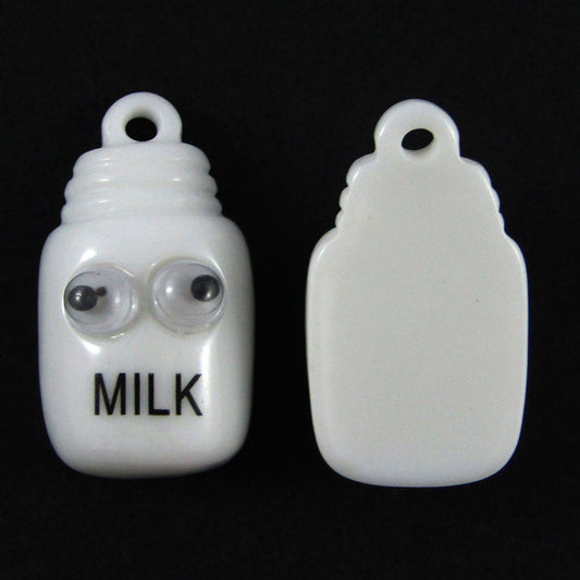 10pcs Goggle Eye Bottle of Milk Charm Pendant ACRYLIC 27x13mm