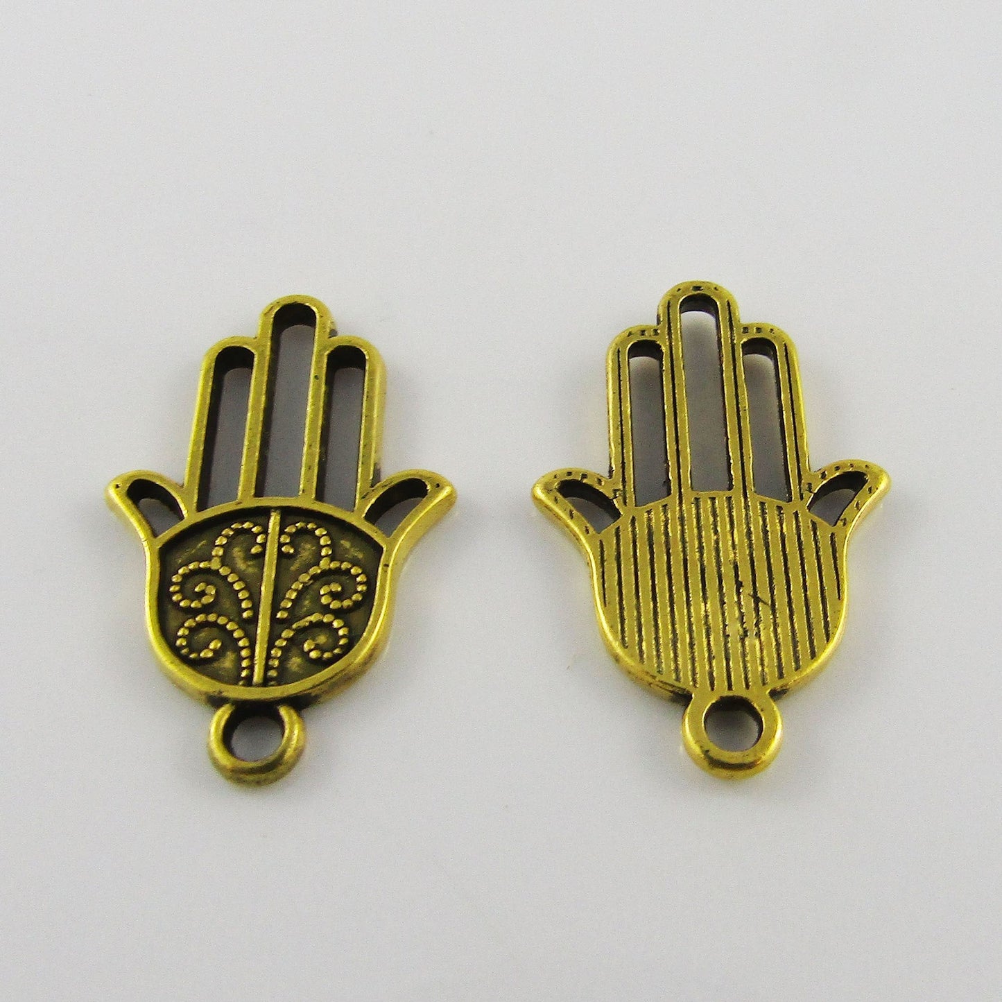 Bulk Hamsa Hand of Fatima Charm Pendant Symbol Antique Gold 15x22mm Select Qty