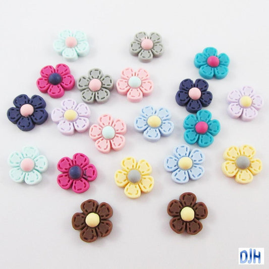 20pcs DIY Resin Tiny Daisy Cabochon Flat Back Cards Scrapbooking Hair Clips