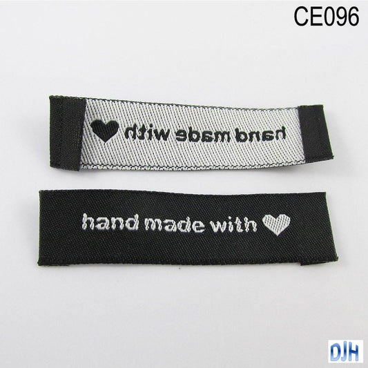 20pcs DIY Woven Hand Made With Love Sewing Label