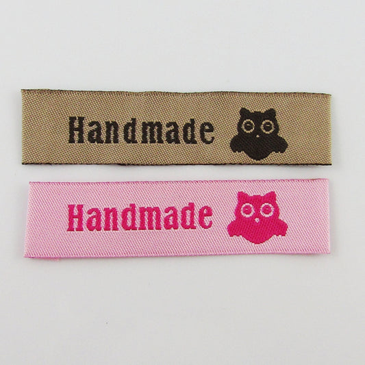 20pcs DIY Woven Hand Made Sewing Label Handmade Wise Owl