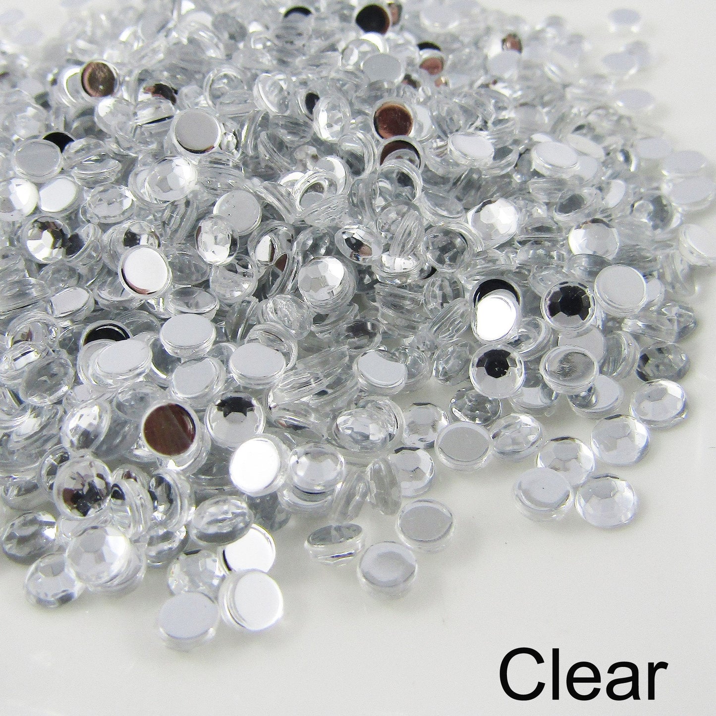 1000pcs 4mm Acrylic Faceted Rhinestone Cabochon Flat Back Jewellery Scrapbooking