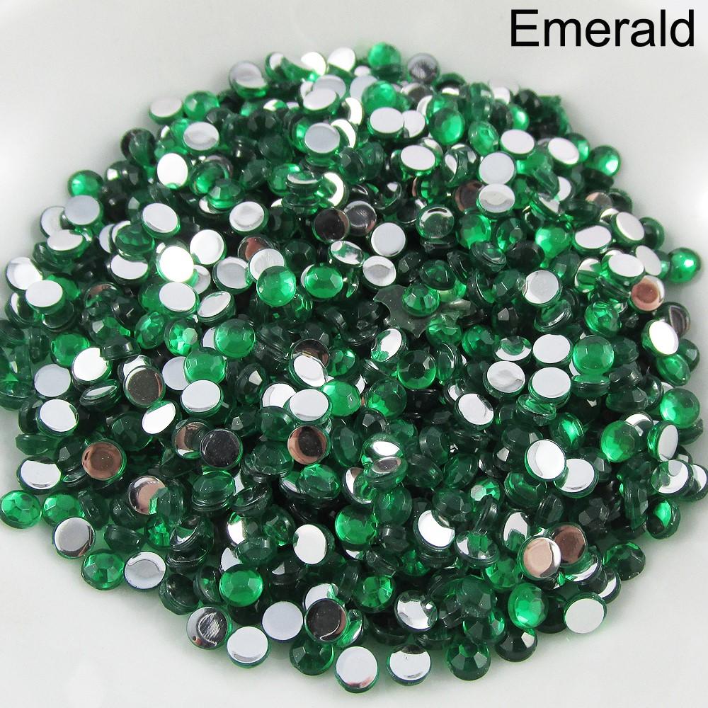 1000pcs 4mm Acrylic Faceted Rhinestone Cabochon Flat Back Jewellery Scrapbooking