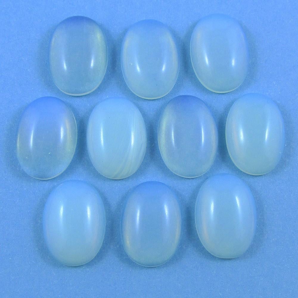 10pcs Opalite Gemstone Cabochon 18x13mm OVAL Flat Back Earrings etc