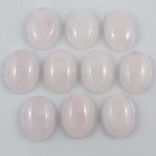 10pcs Rose Quartz Gemstone Cabochon 18x13mm OVAL Flat Back Earrings etc